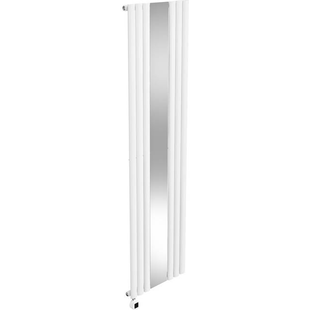 White Electric Vertical Designer Radiator 1.2kW with Mirror and Wifi Thermostat - H1800xW500mm - IPX4 Bathroom Safe