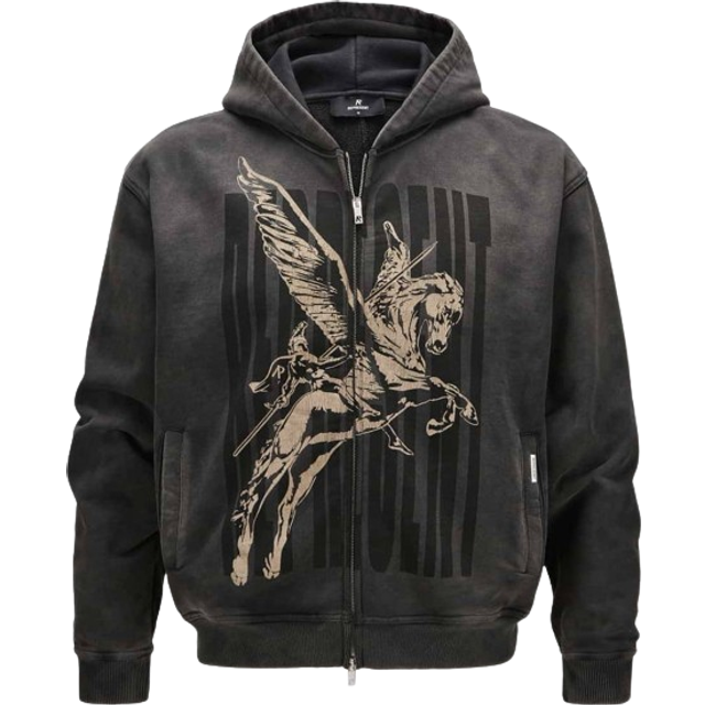 Represent Mens Aged Black Spirits Mascot Graphic-print Cotton-jersey Hoody S - AGED BLACK
