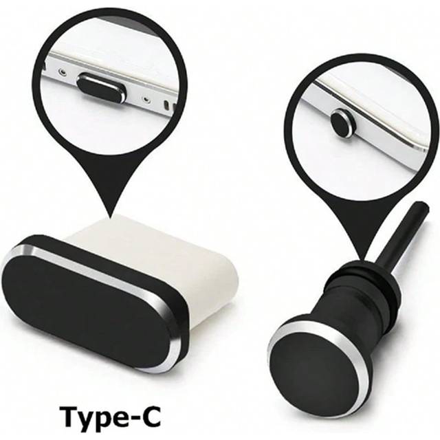 SHEIN Type C Micro USB Dust Plug 3.5mm AUX Jack Interface Anti Mobile Phone Card Retrieve Card Pin Compatible With Xiaomi Samsung Huawei