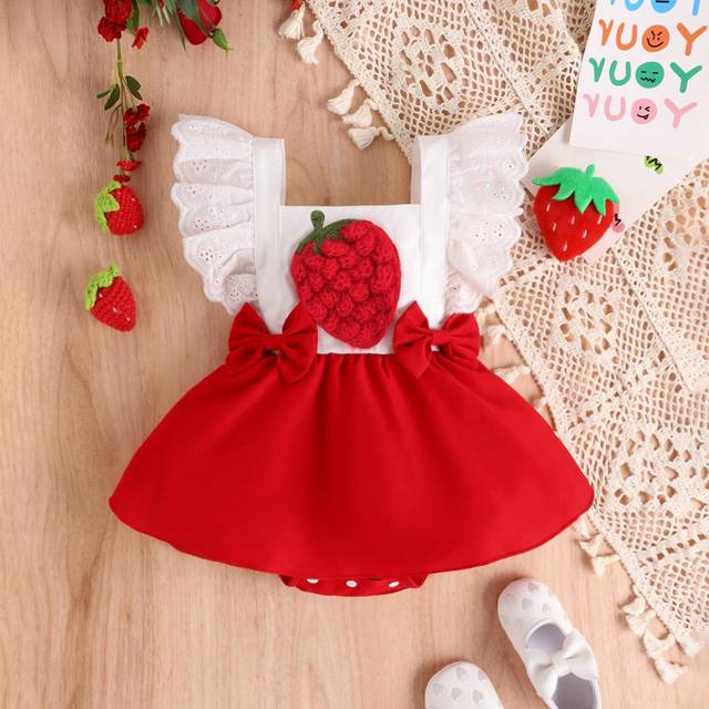 SHEIN Baby Girls Cute Ruffled Onsie, Lightweight Summer