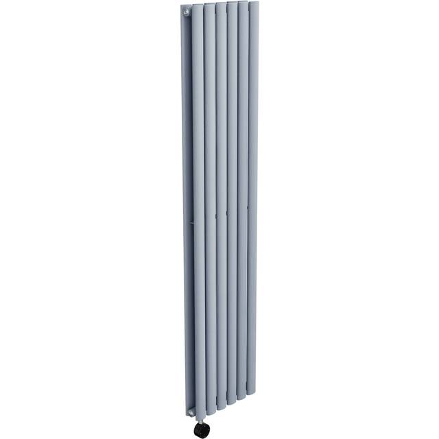 Light Grey Electric Vertical Designer Radiator 1.2kW with Wifi Thermostat - Double Panel H1600xW354mm - IPX4 Bathroom Safe