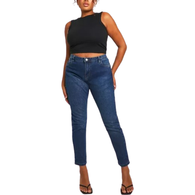 Womens Boohoo Basics Plus Stretch Skinny Jeans - Blue - 16