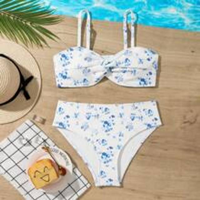 Teen Girl Fashionabla tryckta bikini badkläder set, slumpmässigt tryck - Multifärgad (14Y,13Y,16Y,15Y)