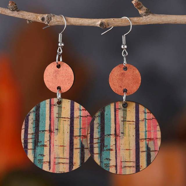 SHEIN Color Block Round Drop Earrings