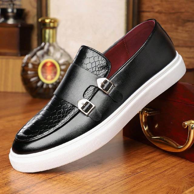 SHEIN Men&#39;s New Flat Casual Leather Loafers Slip-On Driving Shoes