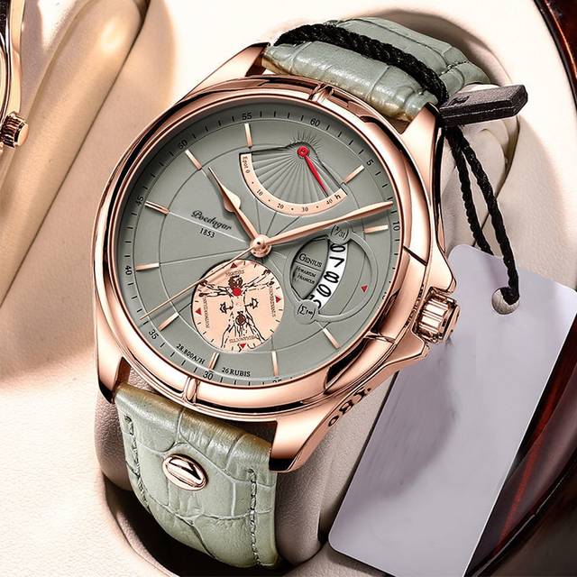SHEIN 1pc POEDAGAR Men&#39;s Waterproof Calendar Business Casual Quartz Wrist Watch