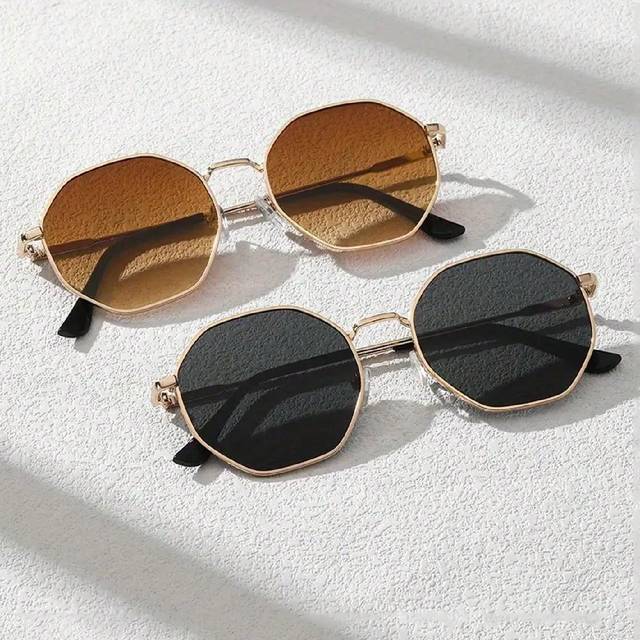 SHEIN 1pc/2pcs Metal Full-Frame Unisex Fashion European And American Style Retro Oversized Fashion Glasses