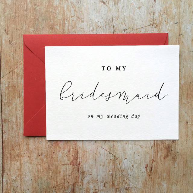 SHEIN To My Bridesmaid On My Wedding Day Card, To My Maid Of Honour Card, To My Wedding Party Card, Wedding Day Card Including Envelope,Christmas