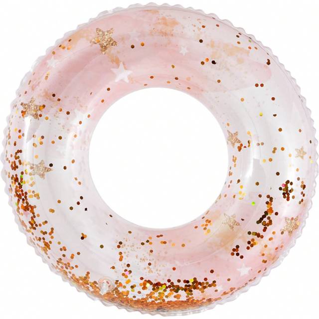 SHEIN Thickened Pink Star Shaped Swimming Ring With Underarm Floats For Adults & Kids, Inflatable Float For Girl Pool Float