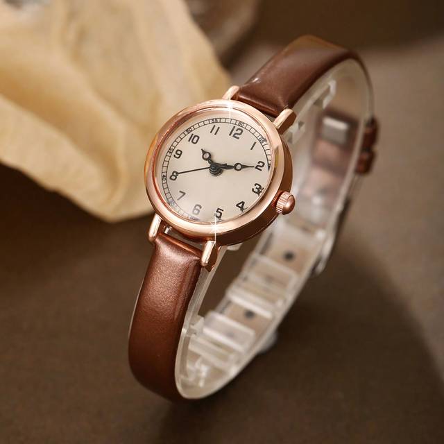 SHEIN 1pc Girl&#39;s Thin Strap , Fashionable, Comfortable And Elegant Quartz Watch, Campus Style All-Match Watch