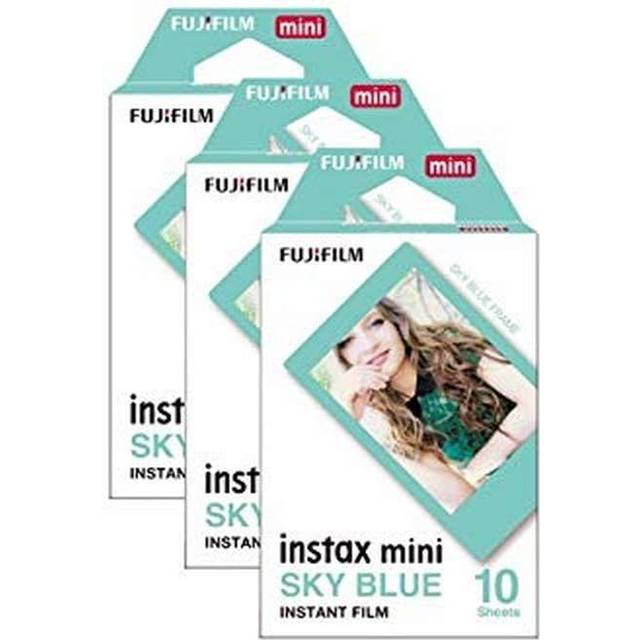 Fujifilm Instax Mini Border Instant Photo Film - Sky Blue (Pack of 30)