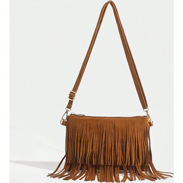 SHEIN 1pc Solid Color Vintage Style Leisure Small Crossbody Bag For Girls With Tassel Detail, Suitable For 14-16 Year Old Girls, Students, School, Daily Out
