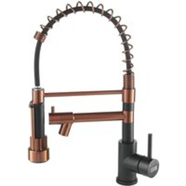Swivel Pulldown Kitchen Faucet with Pot Filler - Black - One Size