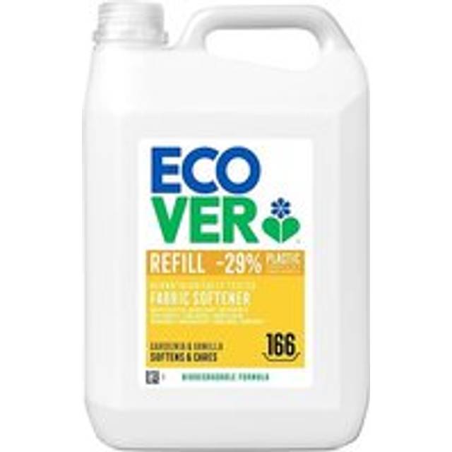 Ecover tygmjukgörare, tygbalsam, färsk trädgårdenia och vaniljdoft, mjukar upp och tar hand om dina kläder, 5 L
