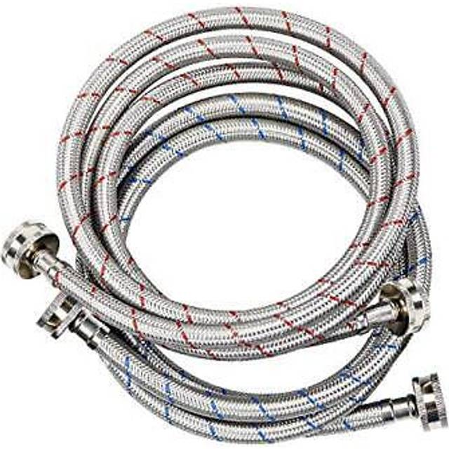 Washing Machine Hoses stainless steel washer hose 6 Foot Braided Premium Washer Hoses Supply Lines2 Packs-Hot and Cold Striped Water Connection Inlet