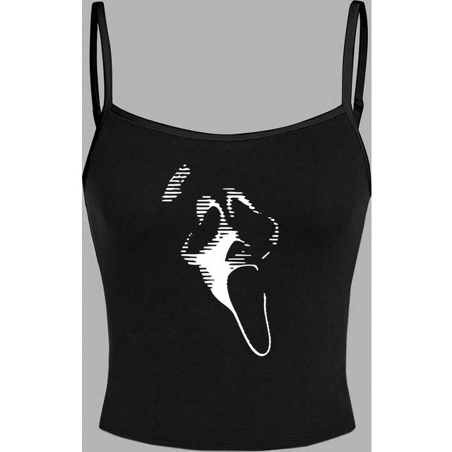 SHEIN Casual Skull Pattern Sexy Camisole, Summer Slim Women Tank Top