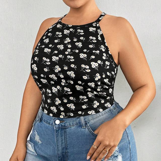 SHEIN Plus Size Women&#39;s Summer Casual Slim Fit Camisole 3 Packs, Summer Women&#39;s Clothes, Cute Summer Tops,Crop Women Tops,Women Tank Tops,Black And White,Y2