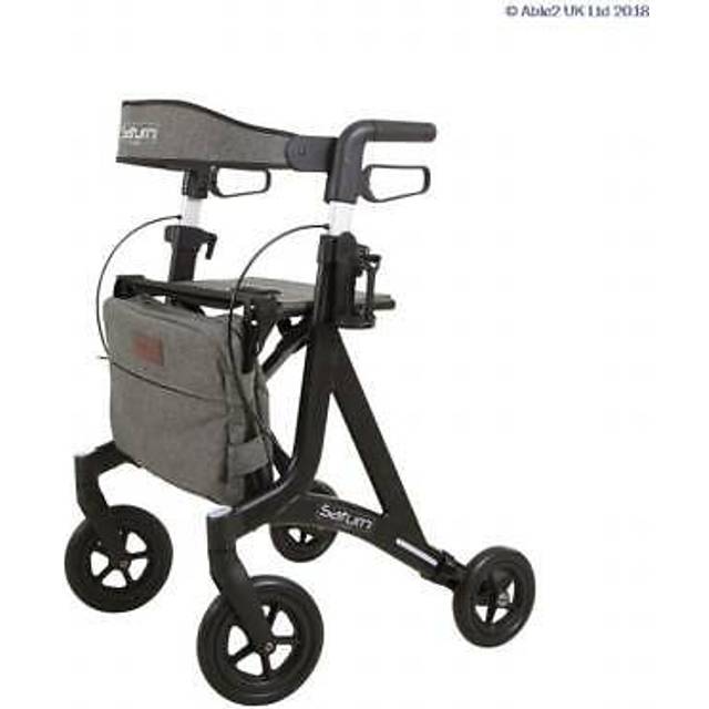 Saturn lightweight folding rollator walking aid 4 wheels mobility walker w/ seat