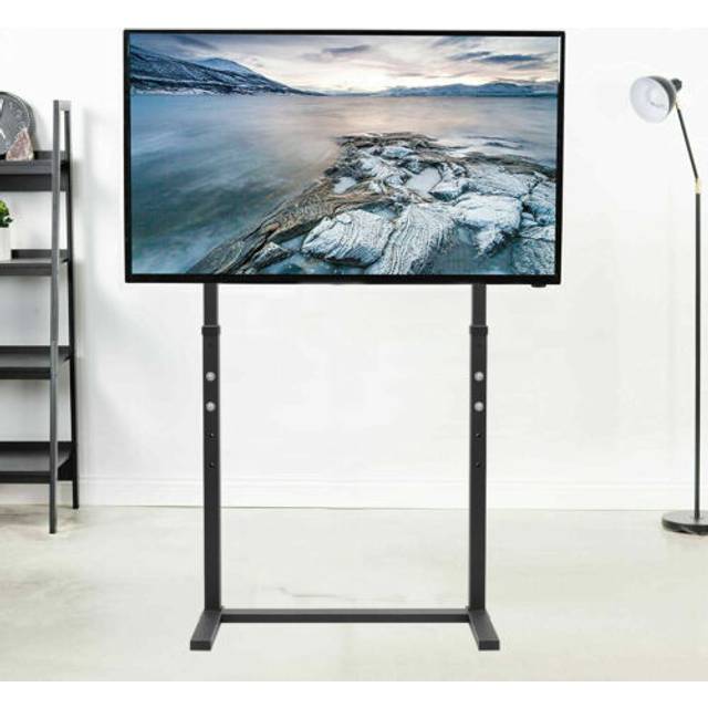 Double pole adjustable tv cart floor stand mount for 32 40 42 46 50 55 60 65inch