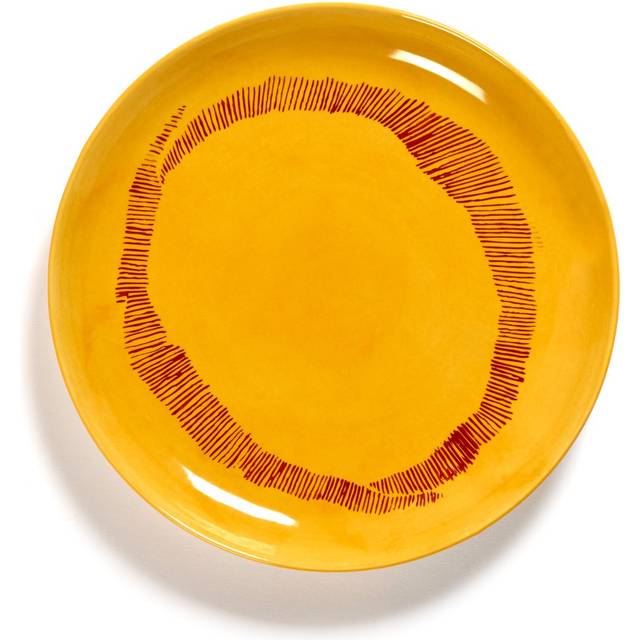 Serax Ottolenghi Feast tallrik S Ø19 cm 2-pack Yellow stripes-red - Gul