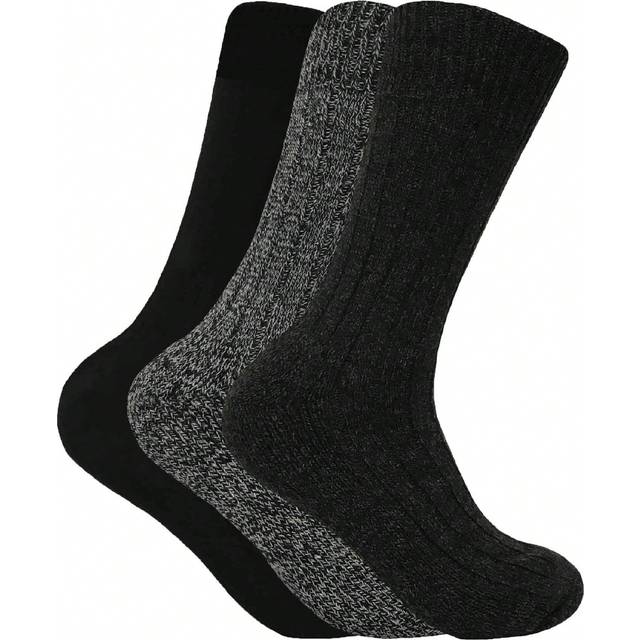 SockÂSnob Mens Winter Warm Wool Blend Hiking Boots Socks (Grey)