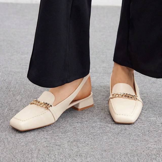 Cuccoo Fashionable Apricot Slingback Loafers For Women Elegant Basics Business Casual Business Chic Spring Shoes Spring Break Easter