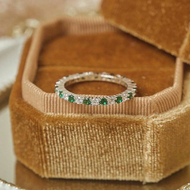 SHEIN 1 PC Elegant Luxury Cubic Zirconia Ring Ladies Jewelry S925 Sterling Silver Promise Ring Eternity Ring Fine Ladies Jewelery Gift