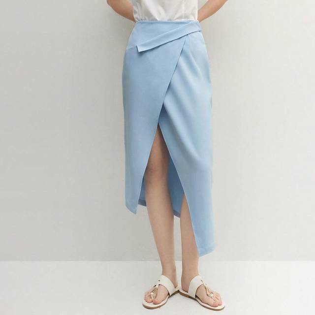 BizChic Women&#39;s Elegant Solid Color Wrap Around Long Skirt