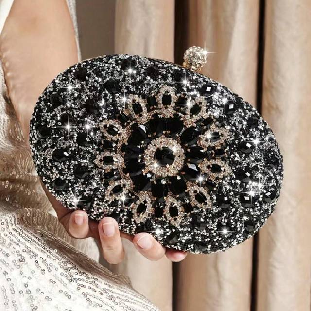 Dedoo New Sunflower Rhinestone Buckle Fashion Dinner Bag Party Evening Dress Joker Hand Slung Shoulder Bag Wedding Bag Female Bag, Essential Wedding Items,P