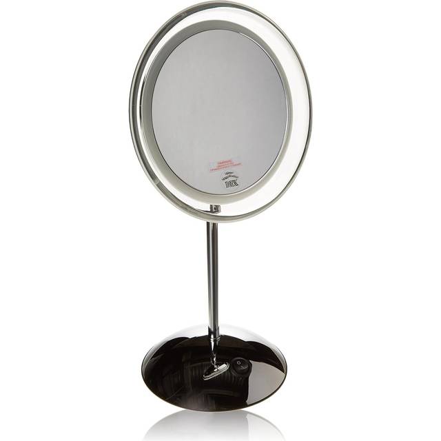 Makeup mirror rotation & tilt 10x magnifying mirror with led lights, battery