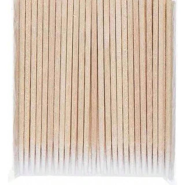 SHEIN 100Pcs Nails Wood Swab Clean Sticks Manicure Corrector Nail Polish Tool Ultra-Small Double-End Wood Swab 100pcs Lint Free Micro Brushes Eyelash Extens