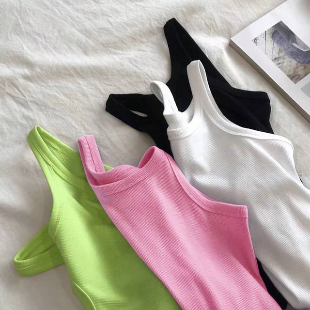 INAWLY Women&#39;s Summer Solid Color Pocket Patchwork Tank Top, Round Neck Sleeveless Casual Basic Tops