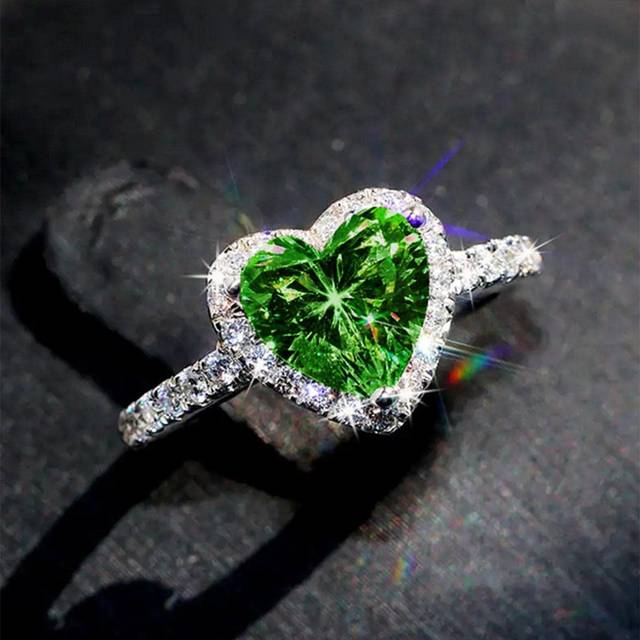 SHEIN Luxury Heart Shaped Cubic Zirconia Wedding Engagement Ring Jewelry Exquisite Jewelry Accessories For The Holidays Valentines