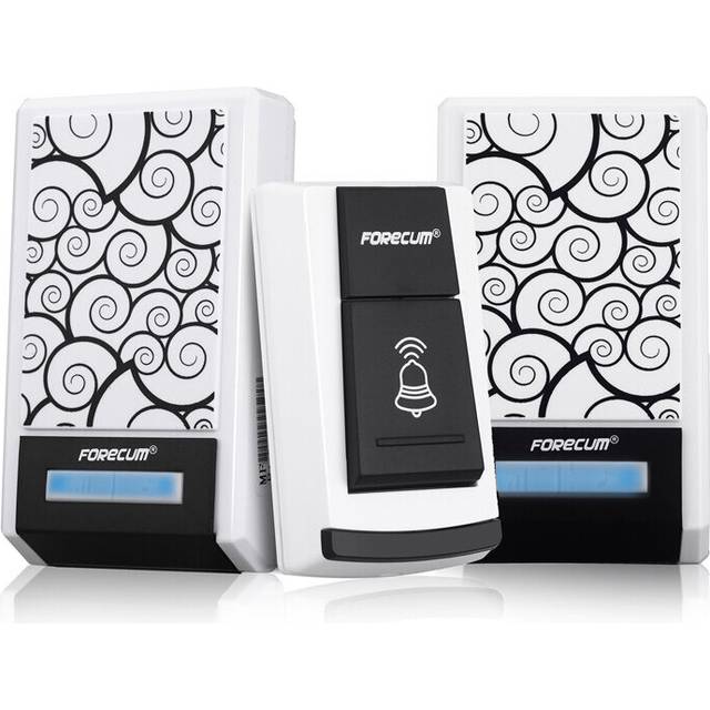 Forecum 5F Smart Wireless Doorbell Waterproof with Two Receivers DC Door Bell 36 Chimes 100m Range for Home Office