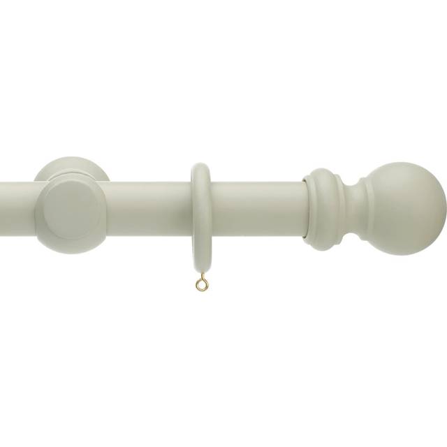 Keswick Wooden Complete Curtain Pole and Hardware Set 35mm - French Grey (3.5cm H x 180cm W x 3.5cm D)