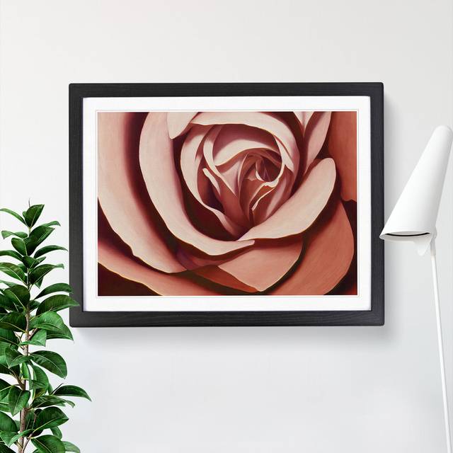 Fantastic Rose Flower - Picture Frame Graphic Art - Black Framed (46cm H x 64cm W x 2cm D)
