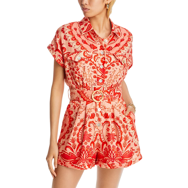 Red Jaipur Romper, JAIPUR RED / M