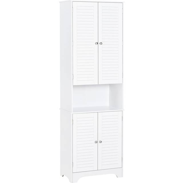 HOMCOM Freestanding 6-Tier Bathroom Storage Cabinet White | TJ Hughes