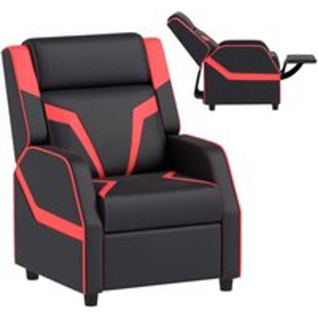AIYAPLAY 2 in 1 Kids Armchair Recliner, PU Leather, for 3-9 Years Old, Black, Black