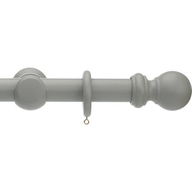 Keswick Wooden Complete Curtain Pole and Hardware Set 35mm - Truffle (3.5cm H x 240cm W x 3.5cm D)