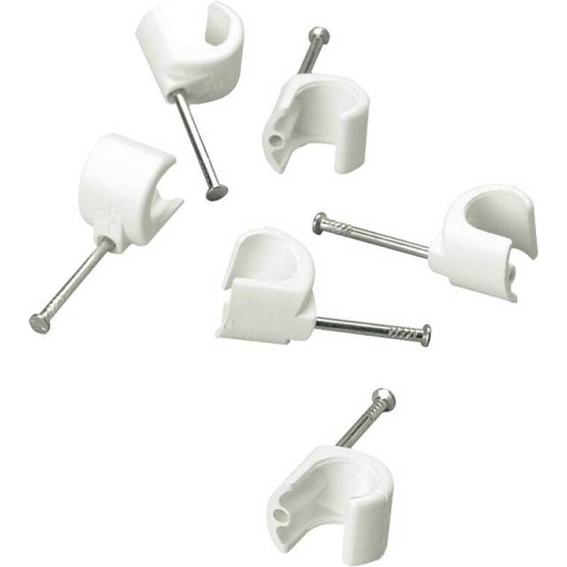 Schneider Electric TC 2041200 Spikclips för rund kabel, 8-12 mm, 100-pack 30 mm längd, vit