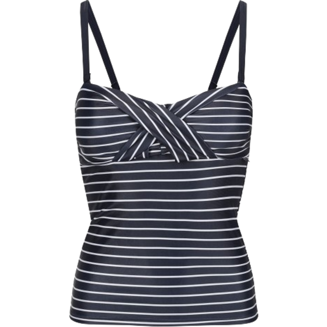 Regatta Women's Durable Aceana III Tankini Top Navy White Stripe, Size: 10