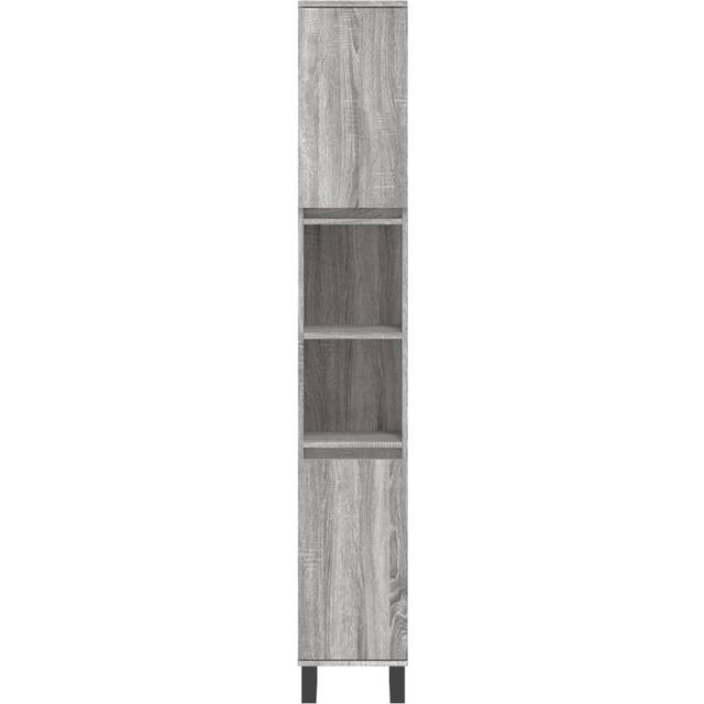 vidaXL Bathroom Cabinet Grey Sonoma 30x30x190 cm Engineered Wood