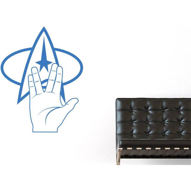 Star Trek Logo and Hand Wall Sticker - Blue (Medium)