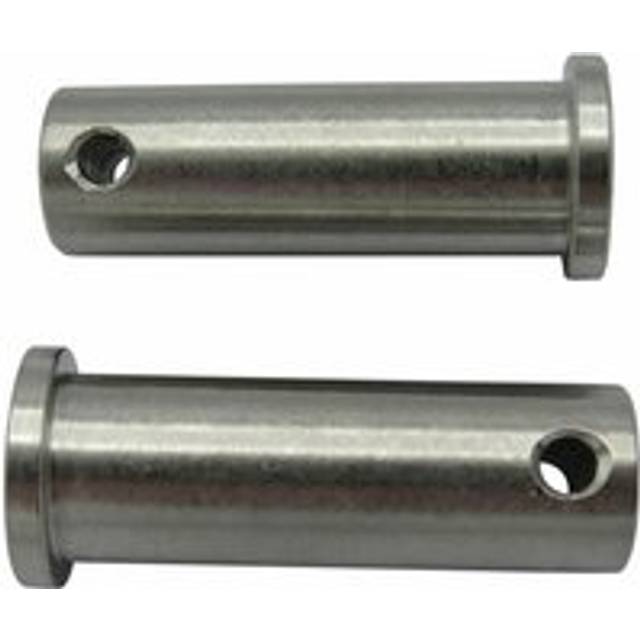 Stainless Steel Clevis Pins 6MM x 25MM with Hole x2 (Flat Head Retaining Fastener)