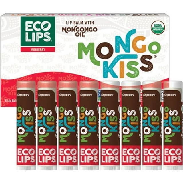 Mongo Kiss USDA Organic Lip Balm Set 8-pack (0.15 oz. each) with Mongongo Oil & Cocoa Butter to Moisturize Chapped Lips | Made in USA by Eco Lips - Yu