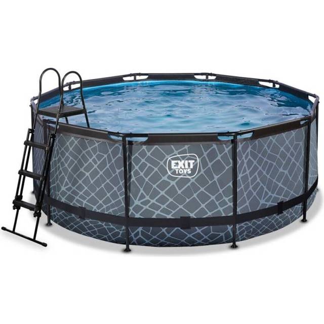 EXIT Stone pool 12ft x 48in with sand filter pump - grey