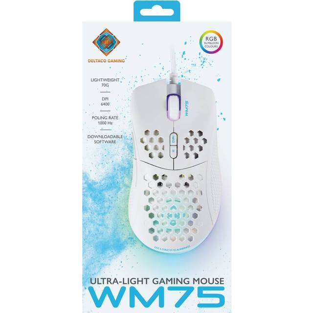 Deltaco gaming WM75 Gamingmus / RGB - Vit
