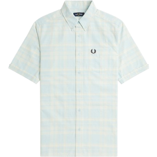 Fred Perry Tartan Short Sleeve Shirt, Blue