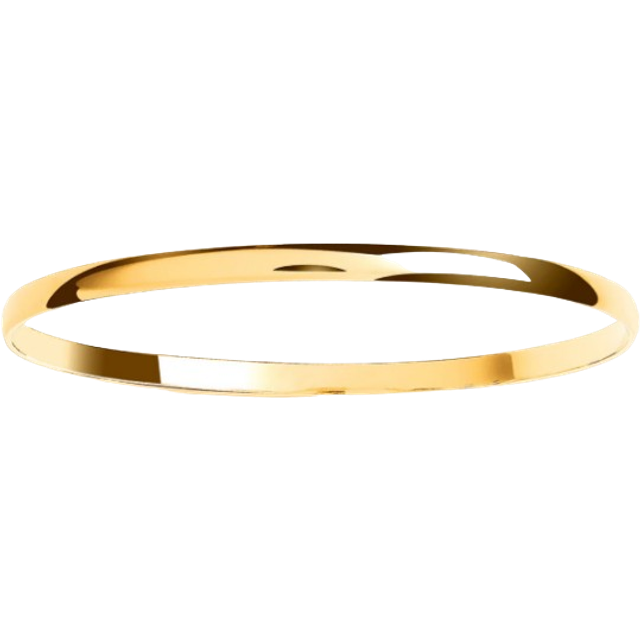 Jewelco London Ladies Gold-Plated Sterling Silver D-Shape Slave Bangle Bracelet 4mm - GVG217G